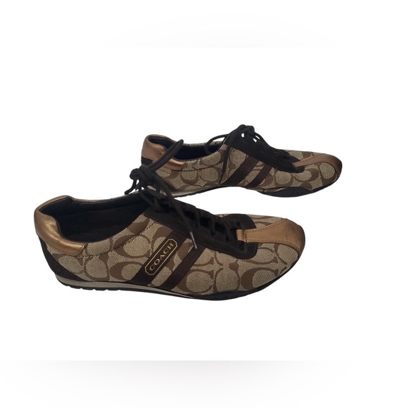 Coach Signature Brown and Tan Casual Shoes - Picture 2 of 6